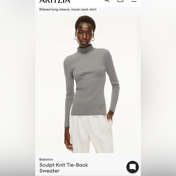 Aritzia Tops - ❤️COPY - Aritzia Babaton Sculpt Knit Tie-Back Longsleeve